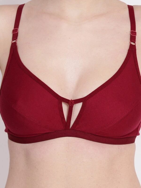 Abelino Maroon Women Cotton Bra and Panty Set 3