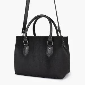 Black Suede Small Satchel Bag Scaled 1
