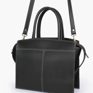 Black Trapeze Top Handle Bag 1