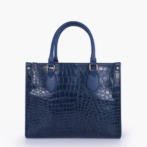 Blue On the Go Crocodile Handbag 1