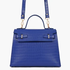 Blue Top Handle Crocodile Mini Bag Scaled 1