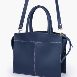 Blue Trapeze Top Handle Bag 1