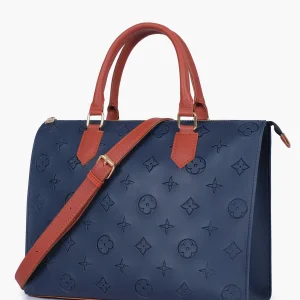Blue and Rust On the Go Handbag 1
