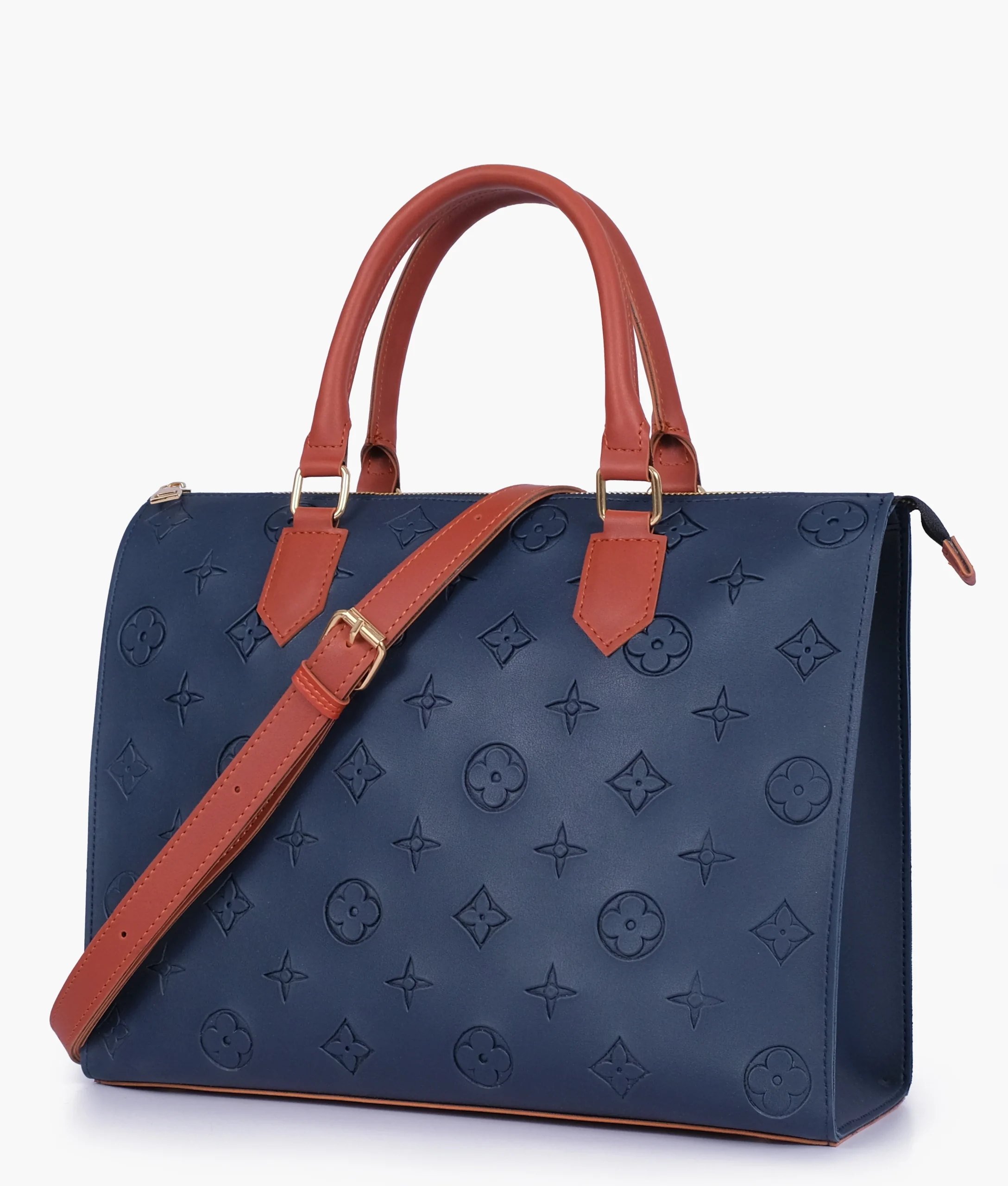 Blue and Rust On the Go Handbag 1