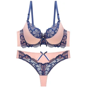 Bra and Thong Set with Push Up Brassiere offering a stylish fit and enhanced lift