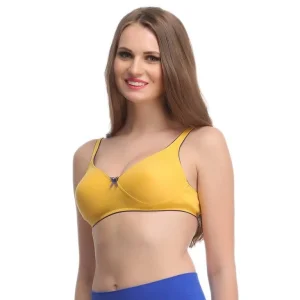 Bra in Yellow with Demi Cups 1 featuring vibrant yellow color and demi cup support