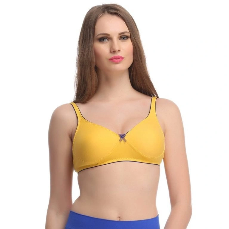 Bra in Yellow with Demi Cups featuring bright color and comfortable demi cup design