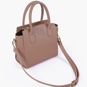 Brown Top Handle Mini Handbag