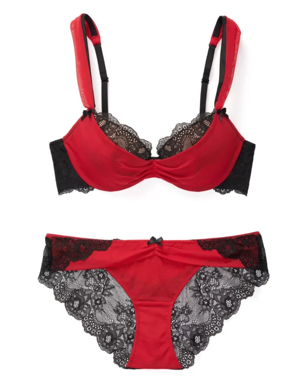 Clairabelle Red Black Push Up Bra 1