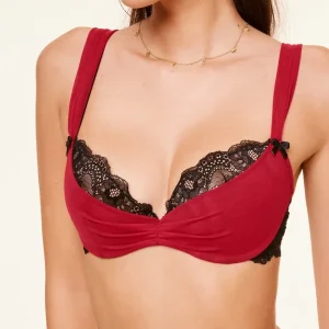 Clairabelle Red Black Push Up Bra