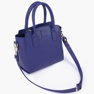 Dark Blue Top Handle Mini Handbag