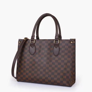 Dark Brown Checkered Everywear Handbag