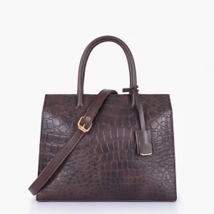 Dark Brown Crocodile Vintage Handbag Scaled 1