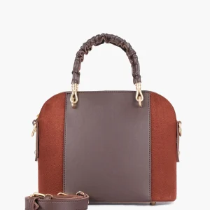 Dark Brown Suede Small Evening Bag Scaled 1