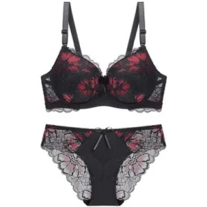 Dkert Bra Set Lace Transparent See Through Straps Set