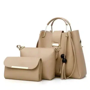 Jule 3PC Beige Handbag Set