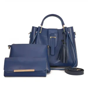 Jule 3PC Blue Handbag Set