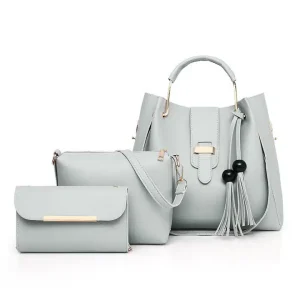 Jule 3PC Gray Handbag Set