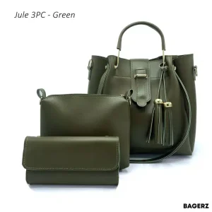 Jule 3PC Green Handbag Set