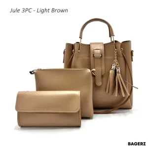 Jule 3PC Light Brown Handbag Set
