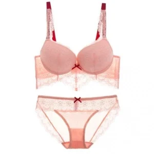 Lace Push Up Adjusted Straps Bra and Panty Set 1