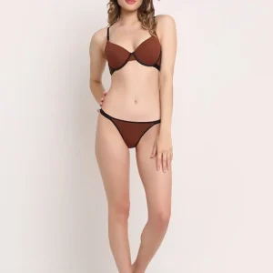 LaceandMe Brown Women Padded Bra 1