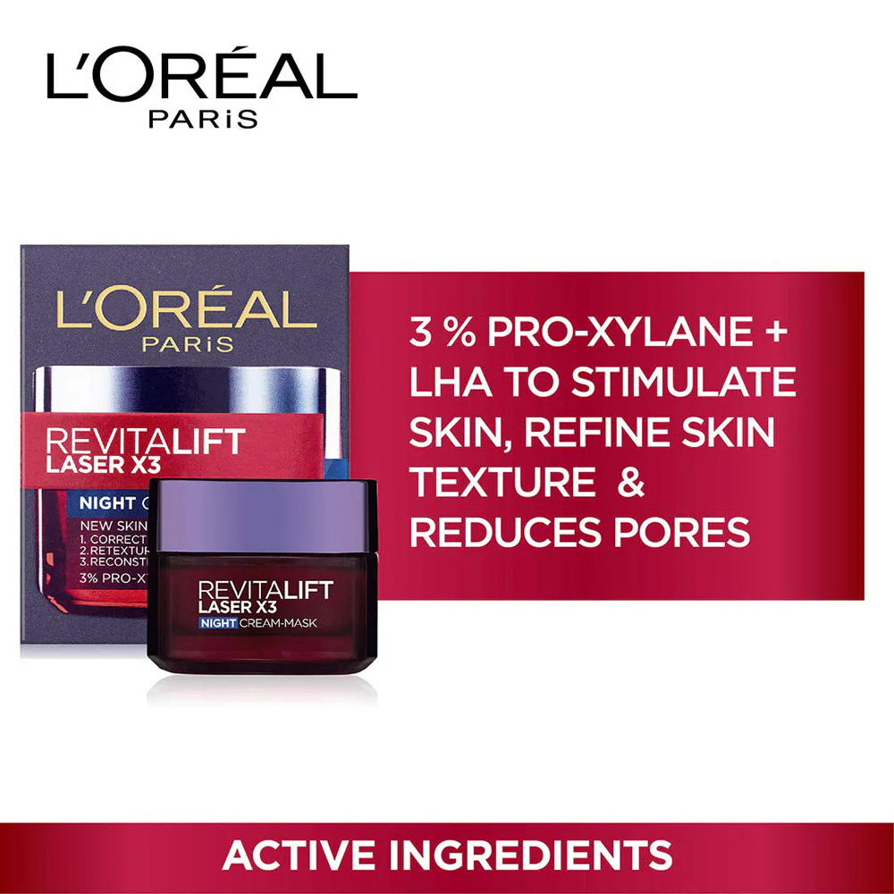 Loreal Paris Revitalift Laser x3 Anti Aging Night Cream - 50ml - Image 3