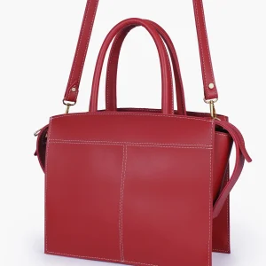 Maroon Trapeze Top Handle Bag 1