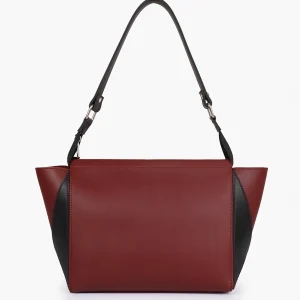 Maroon and Black Trio Twist Handbag