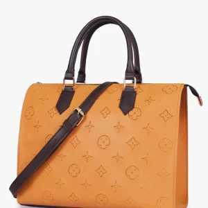 Mustard and Dark Brown On the Go Handbag 1