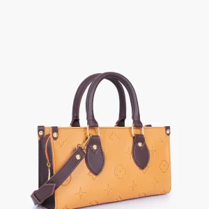 Mustard and Dark Brown On the Go Mini Bag 1