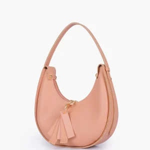 Peach Crescent Hobo Bag