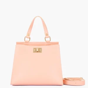 Peach Front Lock Mini Bag