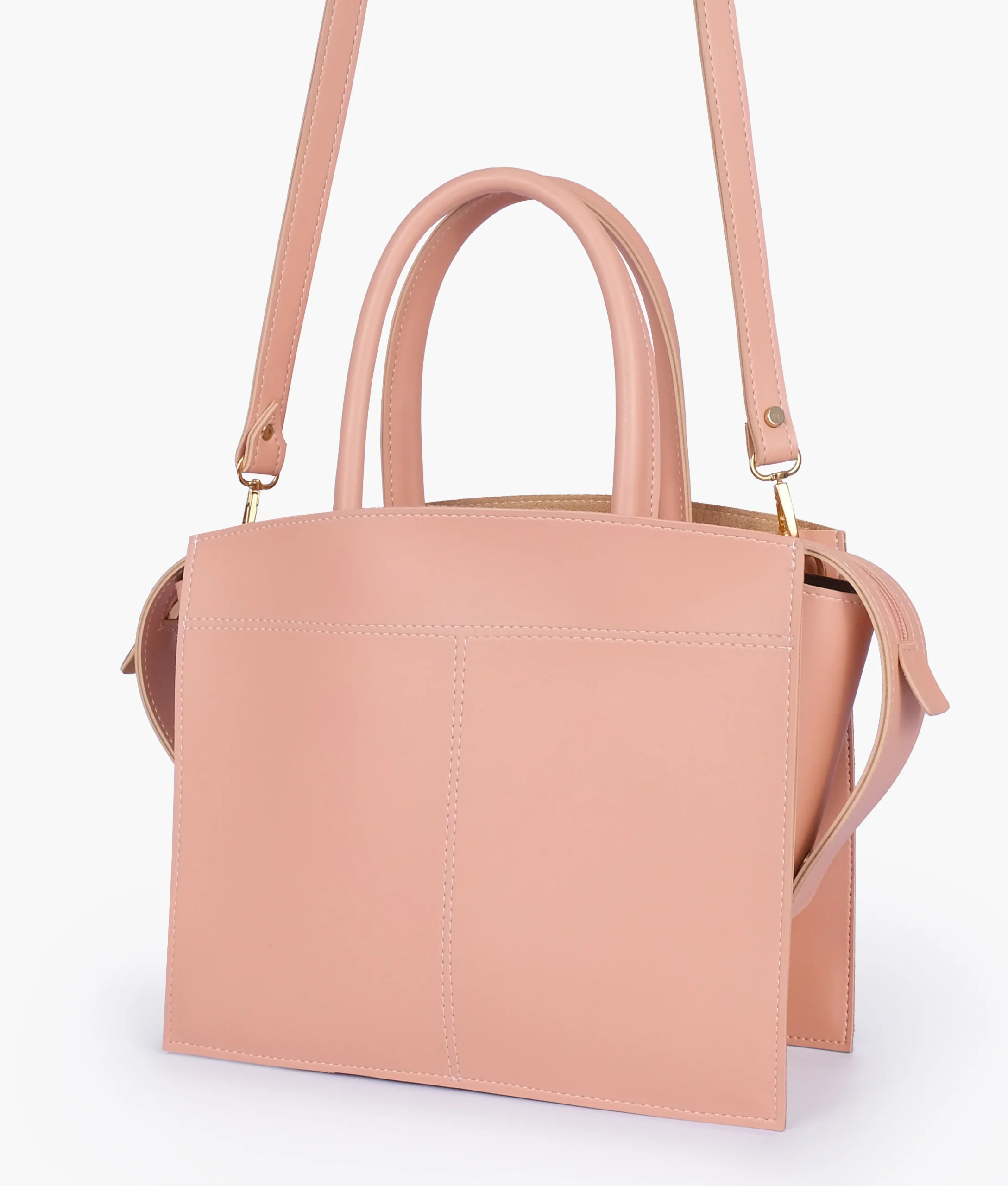 Peach Trapeze Top Handle Bag 1