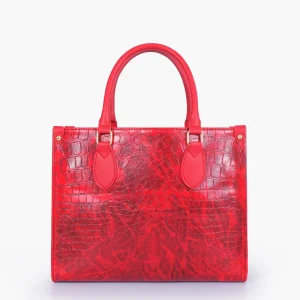 Red On the Go Crocodile Handbag 1