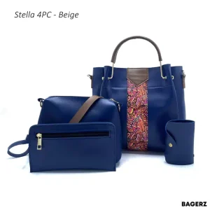 Stella 4PC Blue Handbag Set