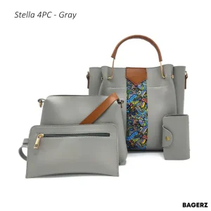 Stella 4PC Gray Handbag Set