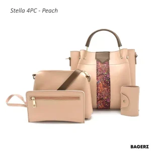 Stella 4PC Peach Handbag Set