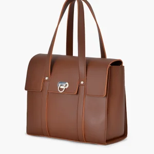 Stylish Brown Carry All Satchel Bag